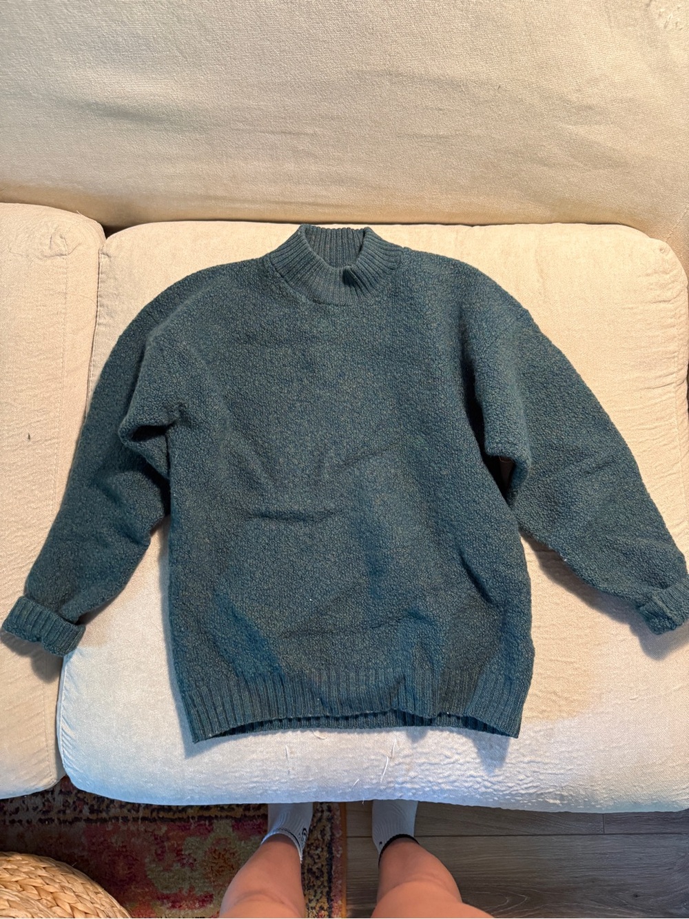 Wool Cozy Mock Neck Sweater - green